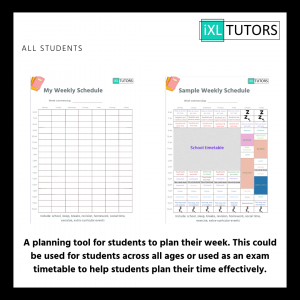 My weekly planner: All students