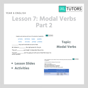 Year 6 English, Lesson 7: Modal Verbs Part 2 (Download)