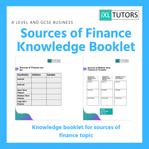 Sources of Finance Booklet (Download)